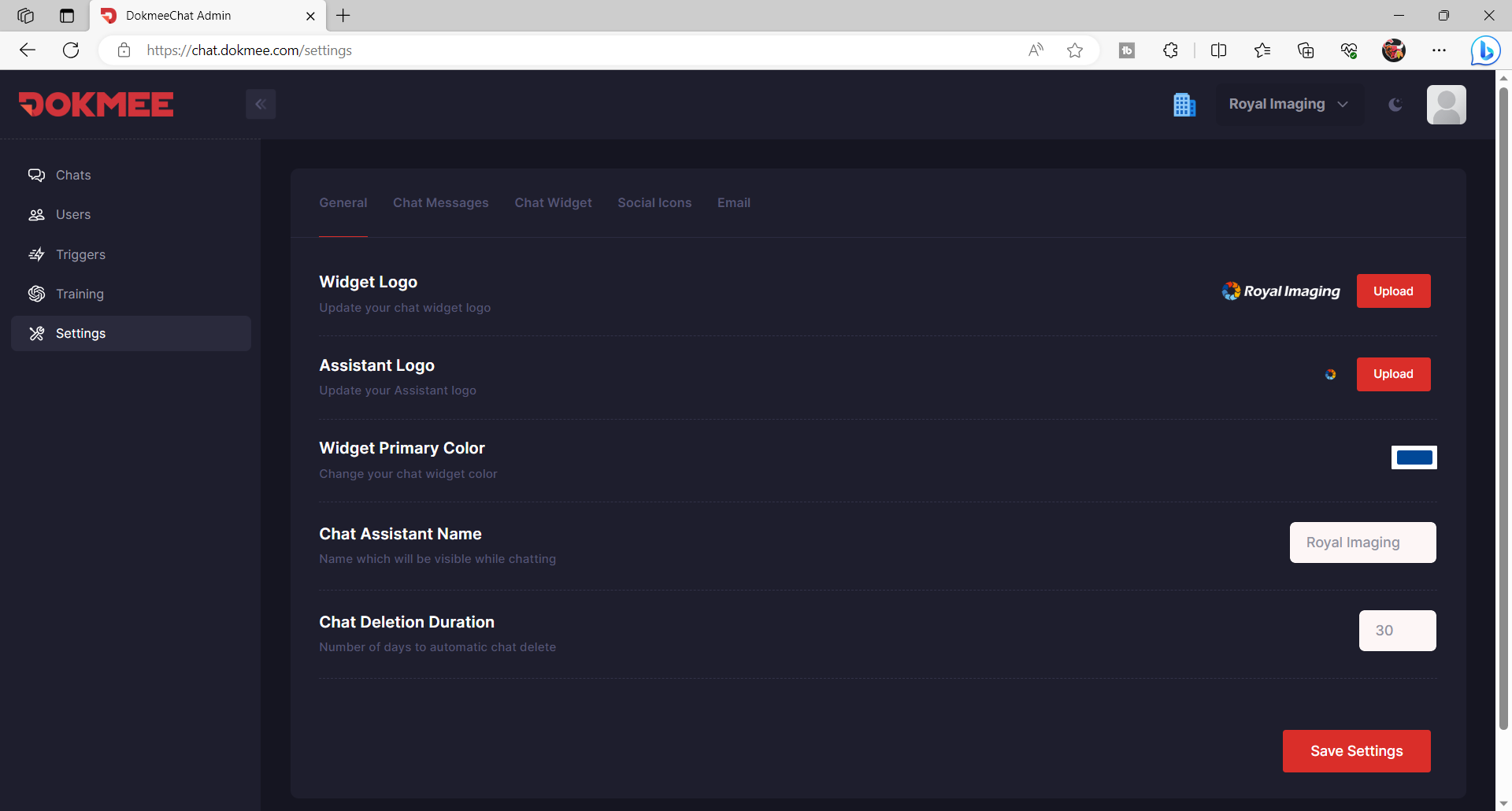 screenshot of Dokmee AI Chat Software